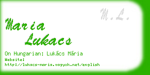 maria lukacs business card