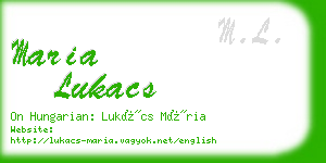 maria lukacs business card